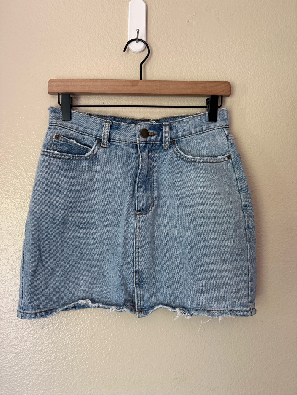Billabong Faded Light Blue Denim Mini Skirt